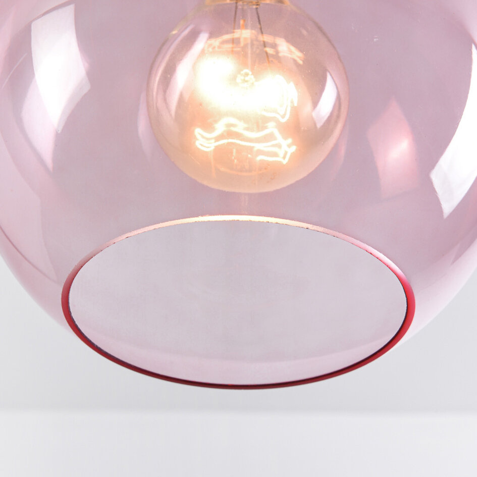 1-flammige Hängelampe Liya in rotem Glas, Variante 2