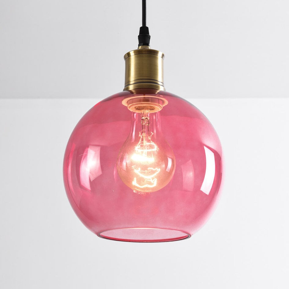 1-flammige Hängeleuchte Liya - Rotes Glas - Variante 4