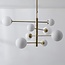 8-flammige Deckenlampe Oito - Gold und Milchglas