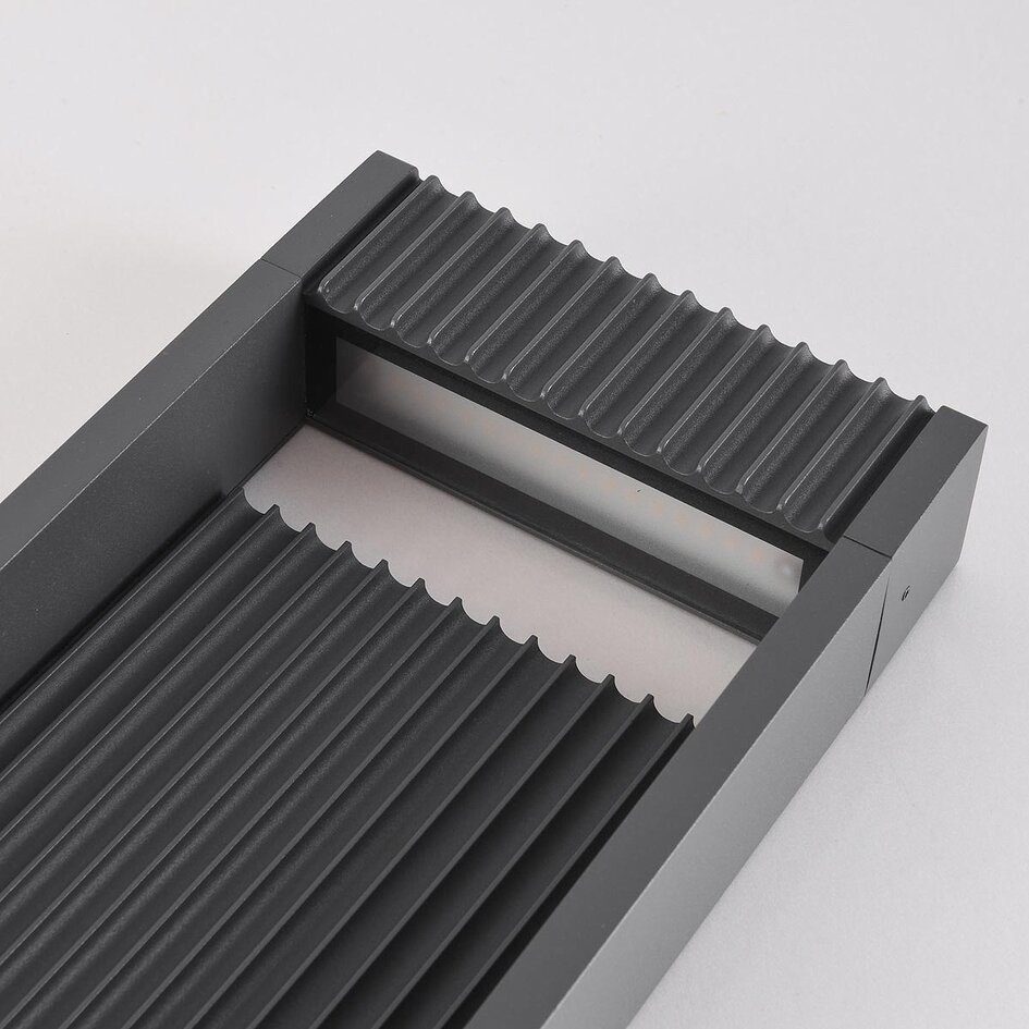 Stehleuchte Andrew mit geripptem Design 80 cm - anthrazit