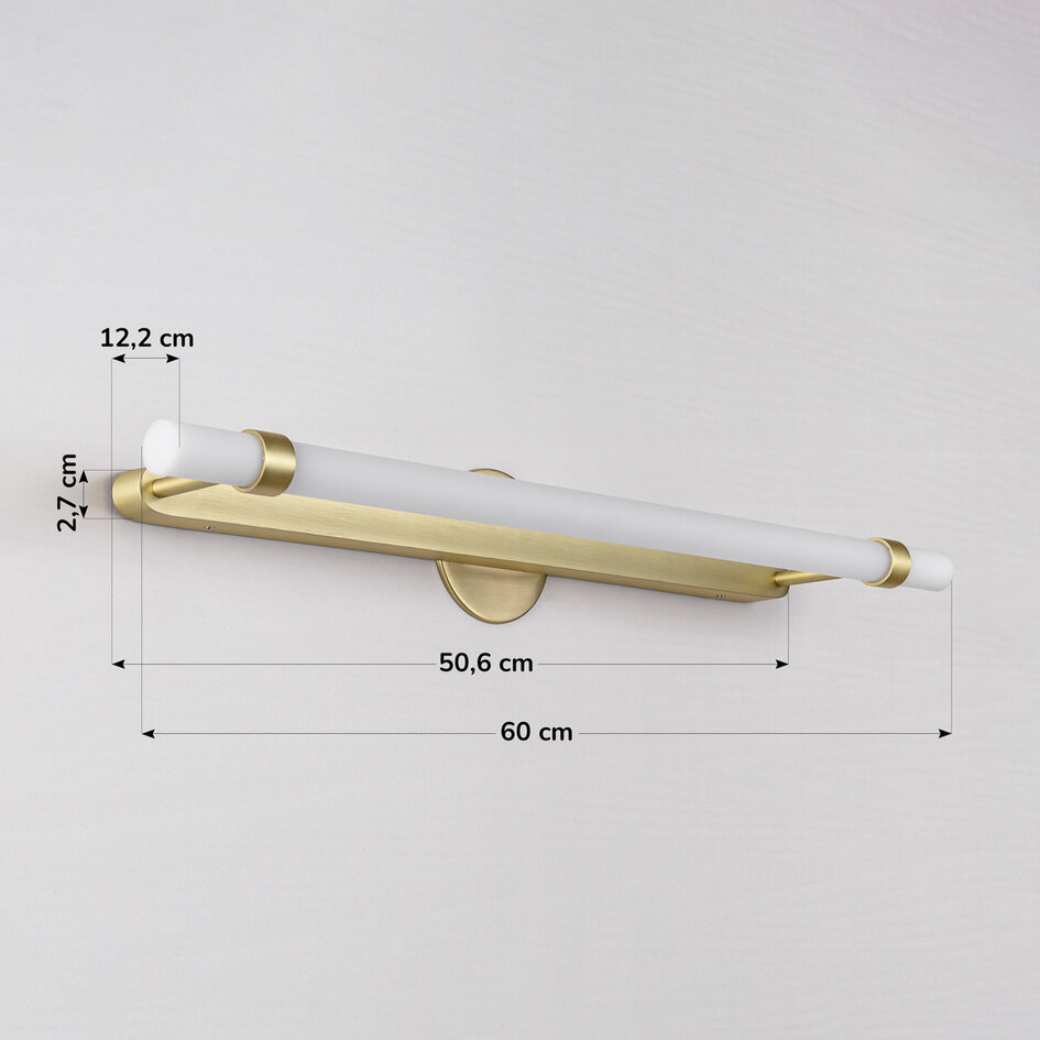 Badezimmerspiegelleuchte gold mit integrierten LEDs - Optix