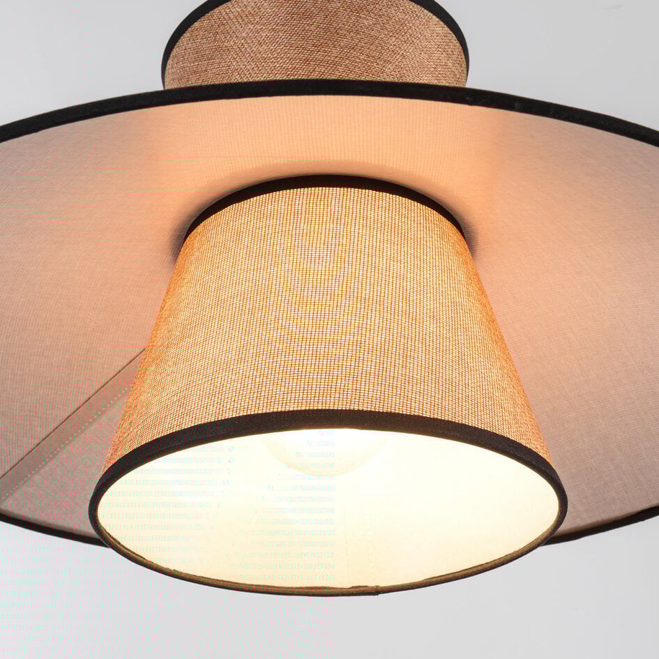 Pendelleuchte Zenith im japanischen Stil mit natürlichem Stoff