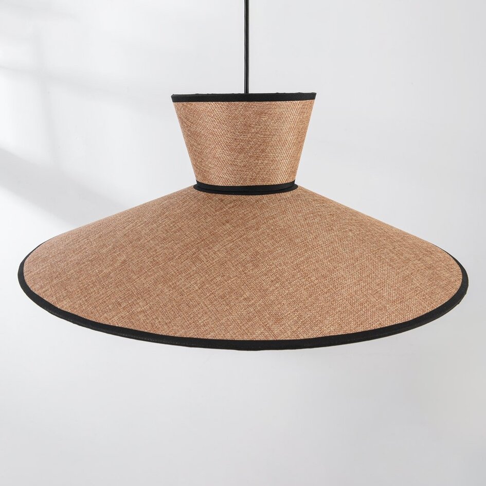 Pendelleuchte Zenith im japanischen Stil mit natürlichem Stoff