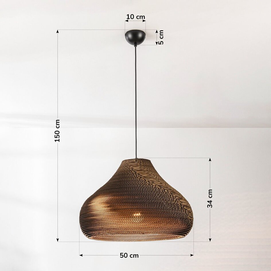 Papp-Hängeleuchte Ø50 cm - Veela