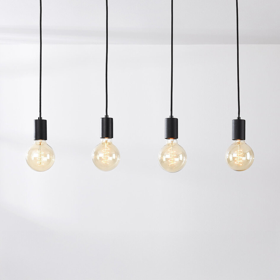 Industrie-Pendelleuchte Nivelle schwarz - 4-Licht