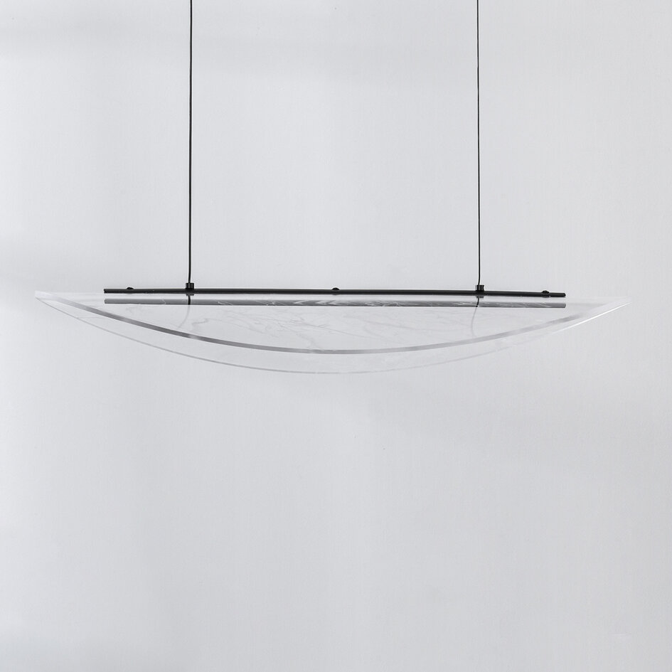 3-stufig dimmbare Design-Hängelampe Flectra mit Marmormuster - Schwarz