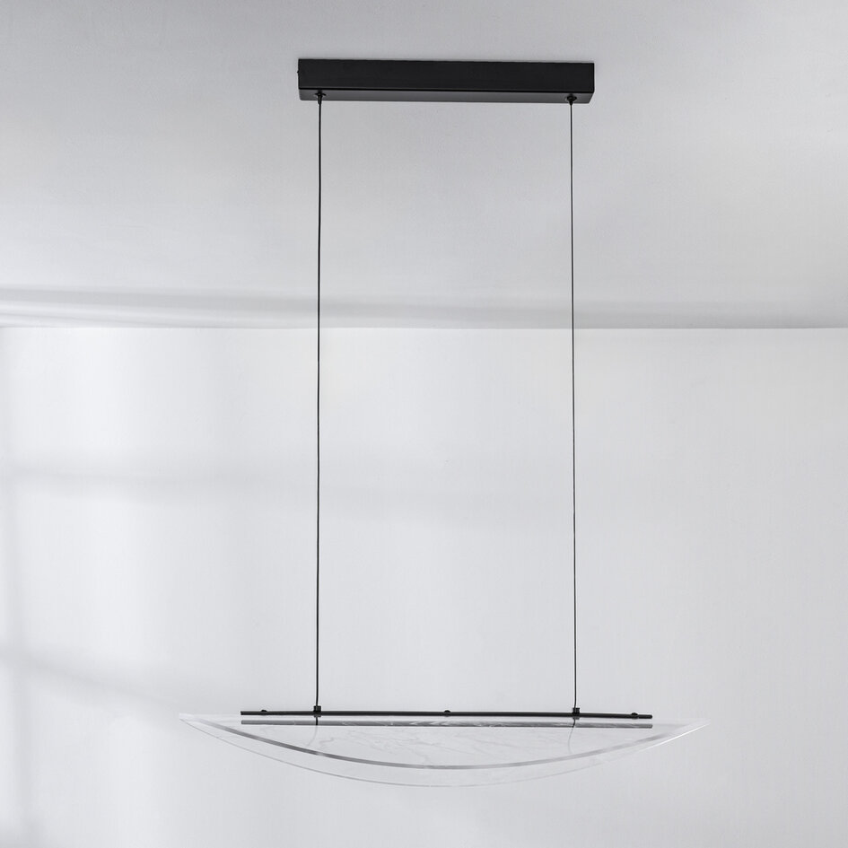 3-stufig dimmbare Designer-Pendelleuchte Flectra mit Marmormuster - schwarz