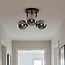 3-flammige Deckenlampe Elora - Schwarz und Rauchglas