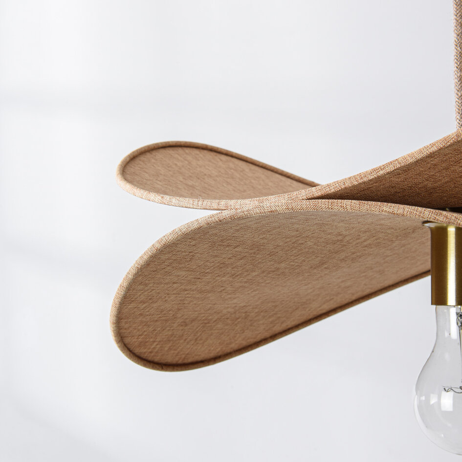 Moderne Pendelleuchte beige, 1-flammig - Linha