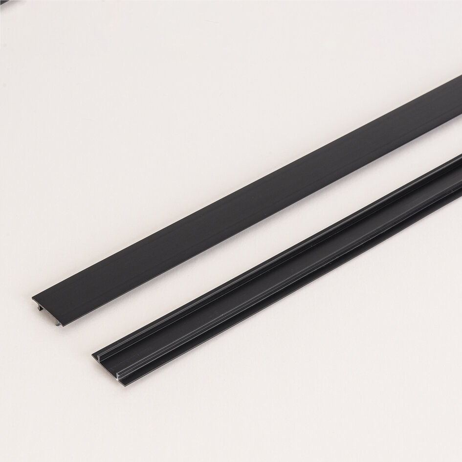 Abdeckkappe 2 x 75 cm für einphasige Schienenbeleuchtung - schwarz