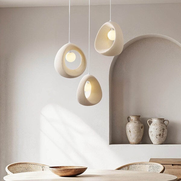 Wabi Sabi Hängelampe Yoru mit 3 Lichtquellen inkl. G9 Leuchtmittel - Sandbeige
