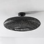 Boho-Chic-Deckenlampe Yuan aus handgeflochtenem Bambus in Schwarz