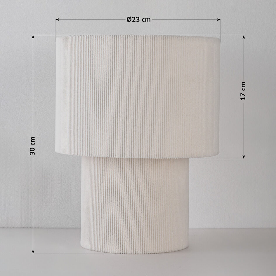 Beige Samt Tischlampe - Tavolo