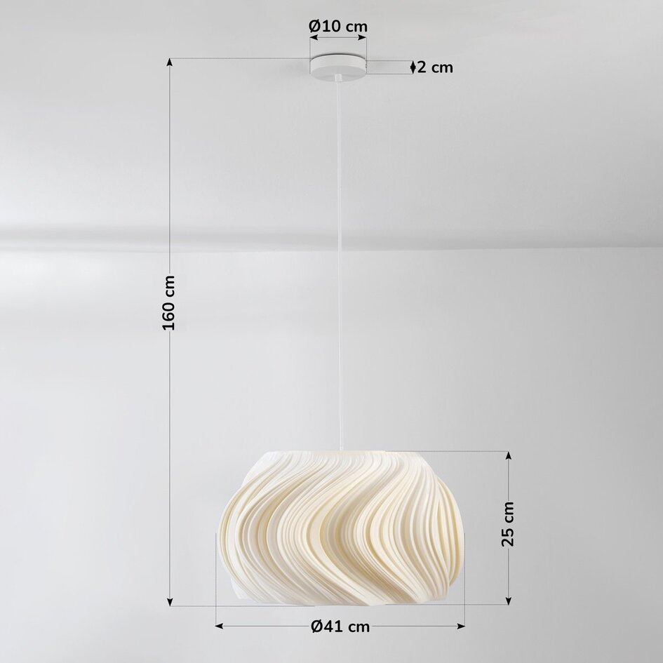 Minimalistische Pendelleuchte mit welligem Design - Skrive