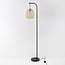 Bogenlampe Lys Japandi mit natürlichem Schirm - schwarz
