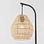 Bogenlampe Lys Japandi mit natürlichem Schirm - schwarz