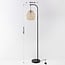 Bogenlampe Lys Japandi mit natürlichem Schirm - schwarz
