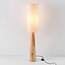 Stehlampe Haku mit cremefarbenem Stoffschirm - Holz