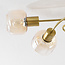 5-flammige Deckenlampe Globe - Gold und Amberglas