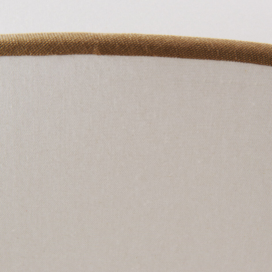 Moderne Pendelleuchte Ovala mit beigem Leinenschirm und braunen Akzenten Ø70 cm