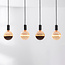 4-flammige Pendelleuchte Nivelle - Schwarz, Set inklusive dimmbarer E27 LED-Lampen