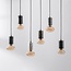 6-flammige Pendelleuchte Caverna - Schwarz mit Marmordetails, Set inklusive dimmbarer LED