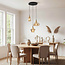 3-flammige Design-Pendelleuchte Calypso mit Schirmen aus Amberglas