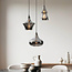 3-flammige moderne Pendelleuchte Calypso Schwarz mit Rauchglas