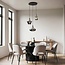 3-flammige moderne Pendelleuchte Calypso Schwarz mit Rauchglas