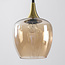 Moderne Pendelleuchte Eloi, 5-flammig, mit zwei goldenen GU10 Spots und Amberglas