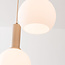 3-flammige beige Pendelleuchte Imme mit milchweißen Glasschirmen