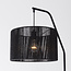 Bogenlampe Yoko mit Schirm aus Papierseil - schwarz