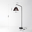 Bogenlampe Ibis mit Holzschirm - schwarz