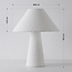 Tischlampe Tisch mit Leinen-Bouclé-Schirm - Weiß