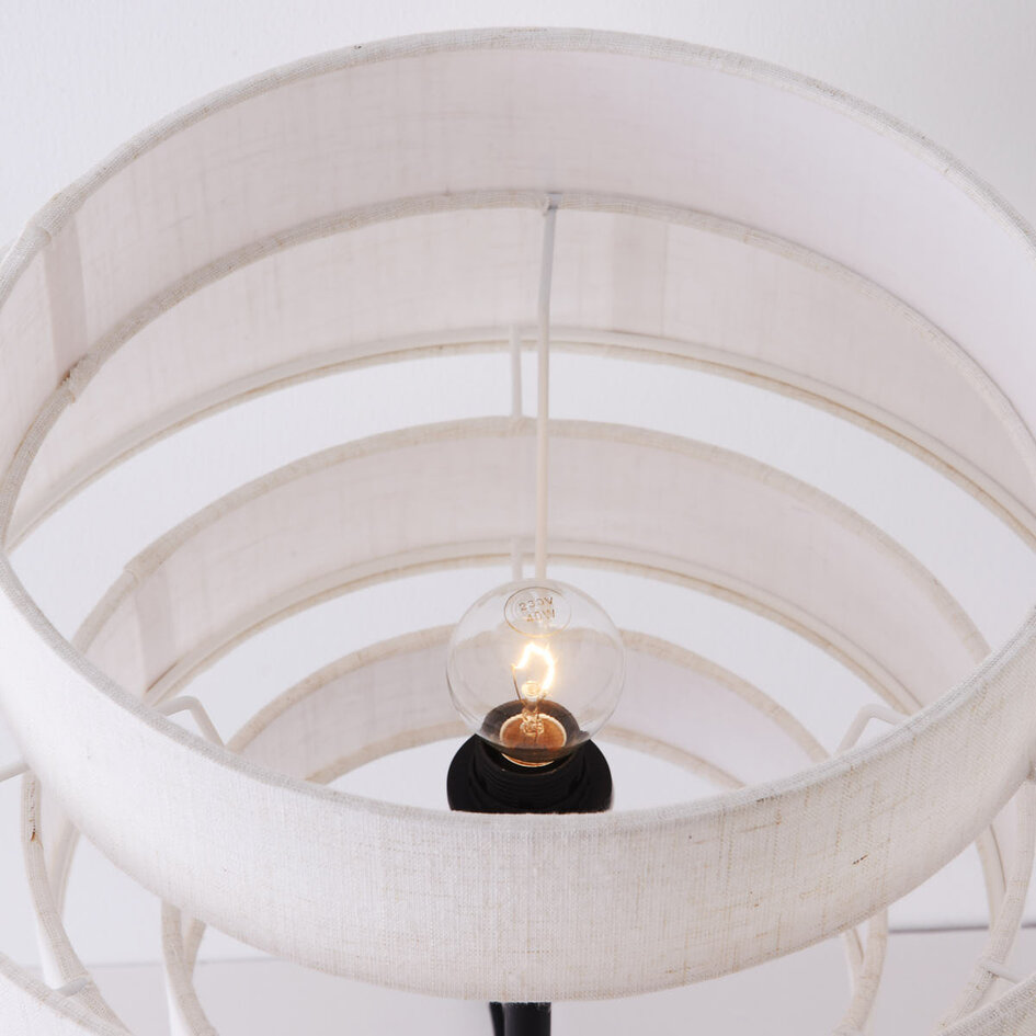 Moderne Tischlampe Masa mit Leinenbezug