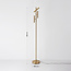 Luxuriöse Stehlampe Zhan in Gold mit drei drehbaren Spots und Touch-Dimmer
