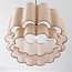 Japandi Pendelleuchte Hona mit 2-lagigem, gewelltem Leinenschirm - Beige
