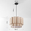 Japandi Pendelleuchte Hona mit 2-lagigem, gewelltem Leinenschirm - Beige