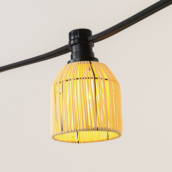 Lampenschirme für Illu-Lichterketten-Lampen mit Rattan-Look – Sandbeige