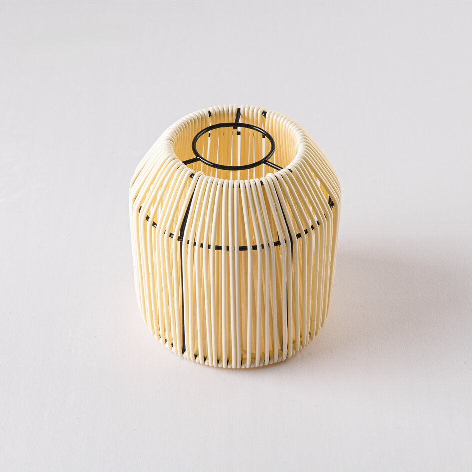 Lampenschirm in Rattan-Optik in Sandbeige für Illu-Lichterketten