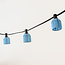 Lampenschirm in Rattan-Optik in Hellblau für Illu-Lichterketten