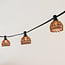 Schirm für Illu-Lichterketten-Lampen mit Rattan-Look - dunkle Holzfarbe