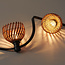 Schirm für Illu-Lichterketten-Lampen mit Rattan-Look - dunkle Holzfarbe