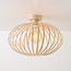 Deckenlampe Grata in Beige mit offenem Metallrahmen