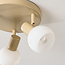 3-flammige Deckenleuchte Orlando – beige mit milchweißem Glas