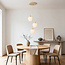 3-flammige Pendelleuchte Stockton - Beige mit milchweißem Glas