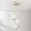 3-flammige Pendelleuchte Stockton - Beige mit milchweißem Glas