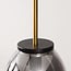 4-flammige Pendelleuchte Delia - Rauchglas und helles Amberglas mit goldenen Akzenten