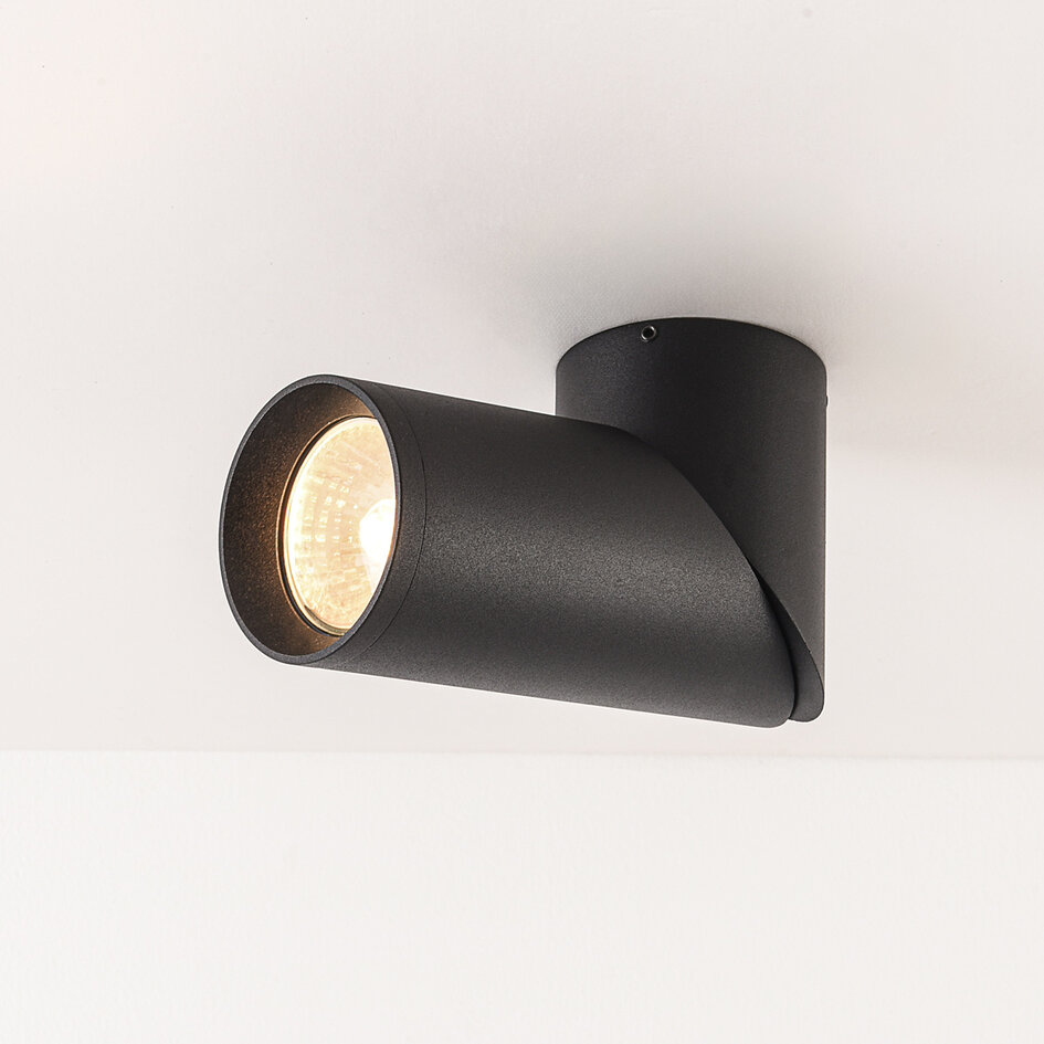 Sichtbarer Einbauspot Minar – schwarz Ø6 cm