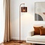 Bogenlampe Reed mit geflochtenem Schirm - warmbraun